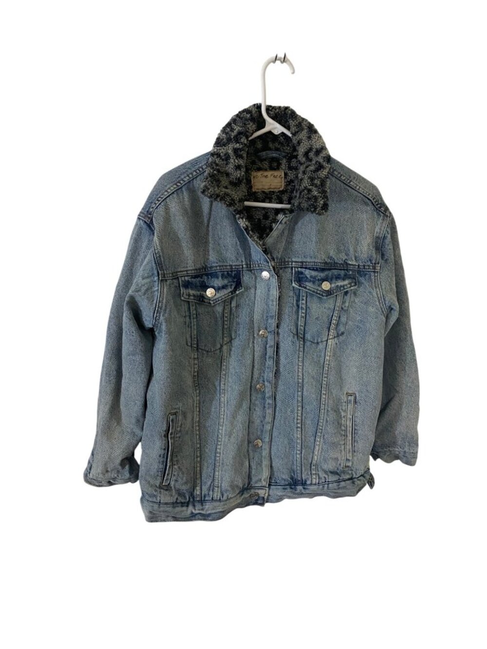 We The Free By Free People Women's Wild Ones Sherpa Trucker Denim Jacket - Small